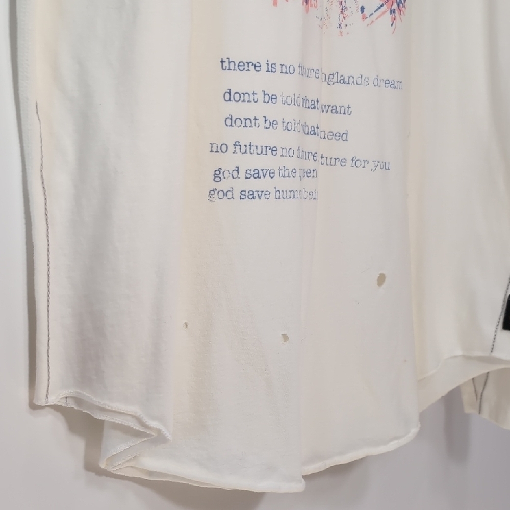 Trunk | Sex Pistols Cream And Purple Distressed Long Sleeve Cotton Tee Size XL - Picture 4 of 9